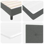 Lit box spring vidaXL avec matelas gris foncé 90x190 cm en tissu