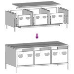 vidaXL Table basse blanc 101 5x50x43 5 cm acier laminé à froid