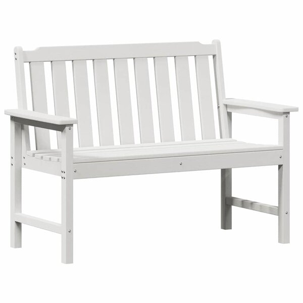 vidaXL Banc de jardin avec coussin Blanc 120 x 59 x 88cm HDPE