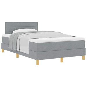 vidaXL Lit à ressorts avec matelas Gris clair 120 x 200 cm tissu