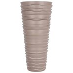 vidaXL Jardinière et intérieur amovible moka 18/45 L PP aspect rainuré