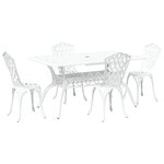 vidaXL Ensemble de Salle à Manger de Jardin 5 Pièces en Aluminium Blanc