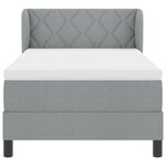 Lit à ressorts vidaXL avec matelas - Gris clair  100x200 cm  Tissu
