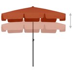 vidaXL Parasol de plage terre cuite 200x125 cm