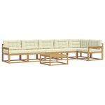 vidaXL Ensemble de canapés d'extérieur 7 pc Blanc et crème Polyester