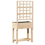 Jardinière avec treillis et étagère vidaXL 71x37x152 cm en bois massif de sapin