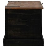 vidaXL Coffre de rangement HALDEN noir 91x48x47 cm bois massif pin