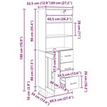 vidaXL Haut Armoire Chêne noir 69 5 x 34 x 180 cm Bois d'ingénierie