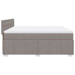 vidaXL Sommier à lattes de lit avec matelas Taupe 180x200 cm Tissu