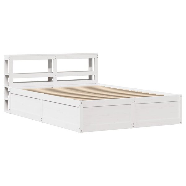 vidaXL Cadre de lit avec tête de lit blanc 120x200 cm bois pin massif