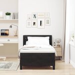 vidaXL Lit à ressorts avec matelas noir 100x200 cm en velours Noir