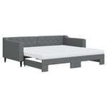 vidaXL Lit de jour avec gigogne et matelas gris foncé 90x190 cm tissu