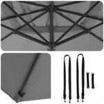 vidaXL Parasol Roma à Bras Déporté Anthracite  Noir 352 x 251 x 260 cm