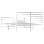 vidaXL Cadre de lit métal sans matelas et pied de lit blanc 120x190 cm