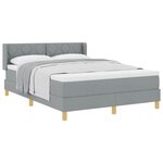 vidaXL Lit à ressorts avec matelas Gris clair 200 x 160 cm tissu