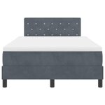 vidaXL Lit à Ressorts avec Matelas & LED Gris Foncé 120x200 cm Velours