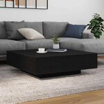 vidaXL Table basse Chêne noir 100 x 100 x 31 cm Bois d'ingénierie