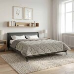 vidaXL Duvet d'hiver Matelassé Gris clair 200 x 220 cm