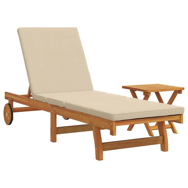 vidaXL Transat 2 pc Bois d'Acacia Massif Marron