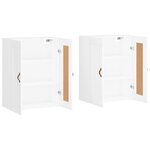 vidaXL Armoires murales 2 Pièces blanc bois d'ingénierie