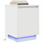 VidaXL Table de chevet avec lumières LED blanc 38x34x50 cm
