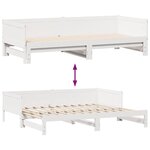 vidaXL Lit de jour avec gigogne et tiroirs sans matelas blanc 90x190cm