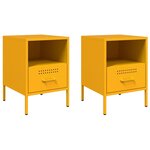 vidaXL Tables de chevet 2 Pièces jaune moutarde 36x39x50 5 cm
