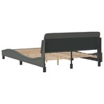 vidaXL Cadre de lit Dover gris foncé 137x190 cm tissu