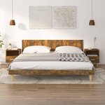 vidaXL Tables de chevet 2 Pièces Chêne fumé 40x35x47 cm