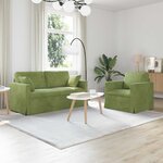 vidaXL Canapé 2 Pièces Vert clair 158 x 78 x 80 cm Velours