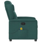 vidaXL Fauteuil de massage inclinable Vert foncé Tissu