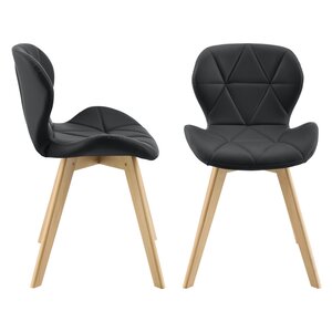Lot de 2 chaises salle à manger similicuir 81 x 57 x 49 cm noir 03_0006759
