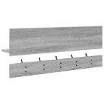 vidaXL Porte-manteau mural avec étagère Sonoma gris 90 x 15 x 36 cm