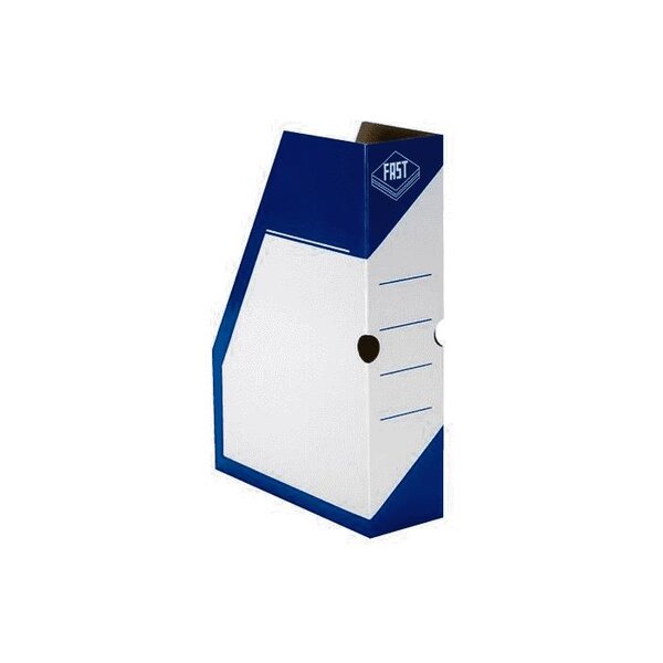 Paquet de 25 Porte-revue Carton 330 x 250 x 80 mm blanc / bleu FAST