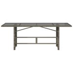 vidaXL Table de jardin dessus en verre gris 190x80x74cm résine tressée