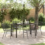 vidaXL Ensemble de salle à manger de jardin 5 pièces en poly rotin noir