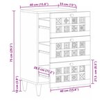 vidaXL Buffet Naturel 40 x 33 x 75 cm Bois de mangue massif