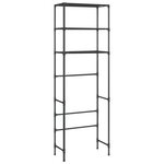 vidaXL Support de rangement de toilette à 3 niveaux Noir 53x28x169 cm