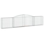 vidaXL Paniers à gabions arqués 8 Pièces 400x30x80/100 cm Fer galvanisé