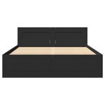 vidaXL Cadre de lit avec tête de lit sans matelas noir 120x200 cm