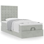 vidaXL Cadre de lit ottoman avec matelas gris clair 80x200 cm velours