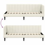 vidaXL Cadre de lit d'angle Crème 80 cm x 200 cm tissu