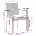 vidaXL Ensemble de salle à manger pour jardin 3 Pièces Noir Poly rotin