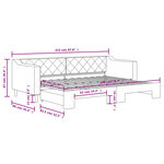 vidaXL Lit de jour avec gigogne sans matelas gris clair 80x200 cm