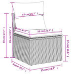 vidaXL Chaise de jardin sans accoudoirs avec coussins gris clair rotin