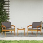 vidaXL Ensemble bistrot Marron 45 x 45 x 38cm Bois d'acacia massif
