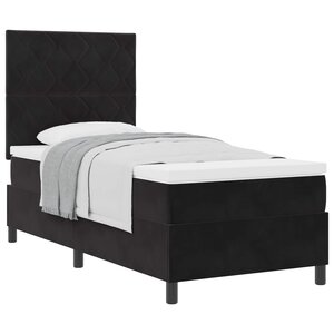 vidaXL Lit à ressorts avec matelas Noir 100 x 200 cm Velours