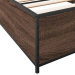 vidaXL Cadre de lit chêne marron 100x200 cm bois d'ingénierie et métal