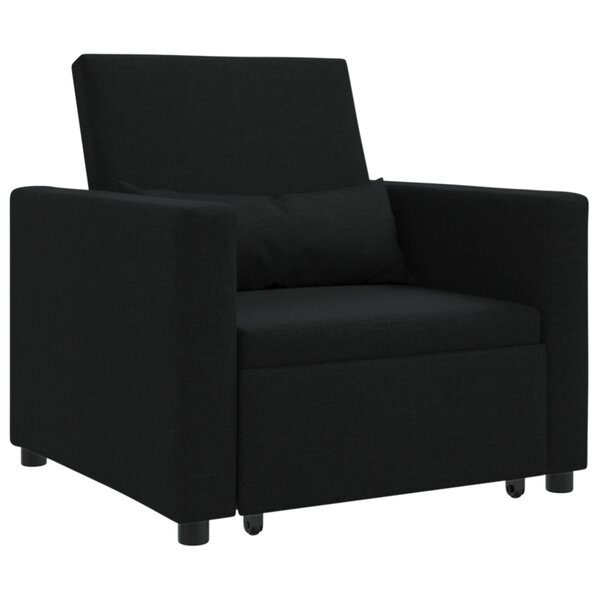 vidaXL Sofa-lit convertible 3-en-1 en tissu noir