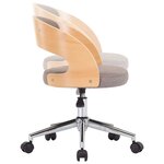 vidaXL Chaise pivotante de bureau Taupe Bois courbé et tissu